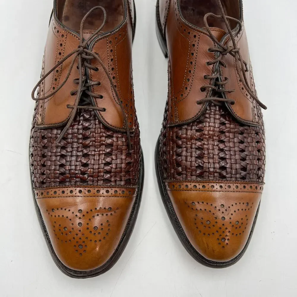 Allen Edmonds Sanford Leather Lace Ups In Oak Brown